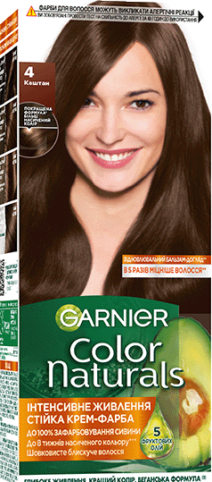 Фарба для волосся Garnier Color Naturals відтінок 4 Каштан