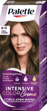 Стойкая крем-краска для волос Palette Интенсивный цвет 6-0 Темно-русый 110 мл