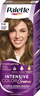 Стойкая крем-краска для волос Palette Интенсивный цвет 7-0 Средне-русый 110 мл