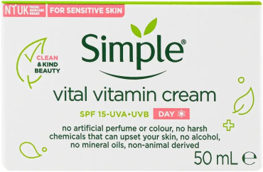 Крем для обличчя Simple Kind to skin SPF15 вітамінний денний 50 мл фото 3