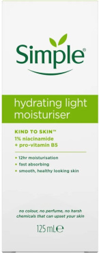 Крем для обличчя Simple Hydrating Light Moisturiser Kind to Skin зволожуючий легка формула 125 мл