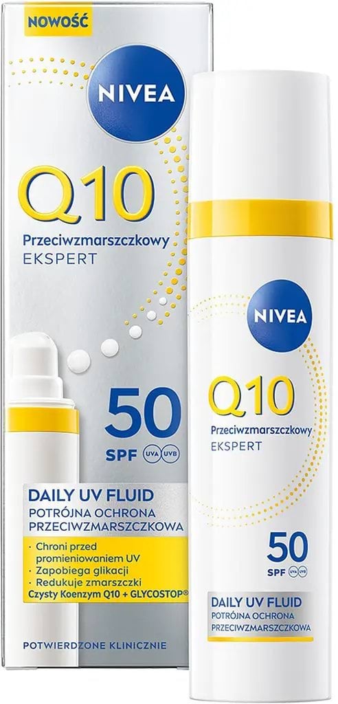 Флюид для лица Nivea Q10 Эксперт SPF 50 Тройная защита от морщин 40 мл