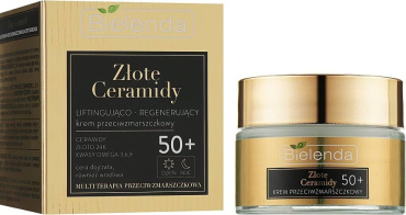 Крем для лица Bielenda Golden Ceramides против морщин укрепляющий день/ночь 50+, 50 мл фото 1