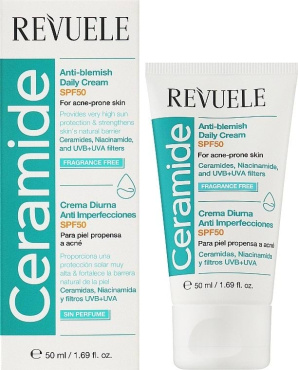 Крем для обличчя Revuele Ceramide Anti-Blemish SPF 50 денний проти пігментних плям 50 мл фото 1