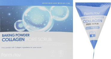 Скраб для лица FarmStay Baking Powder Collagen Pore Scrub с содой и коллагеном 7 г фото 1