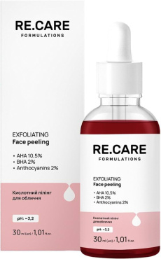 Пілінг для обличчя RE.CARE Exfoliating Face Peeling кислотний 30 мл фото 1