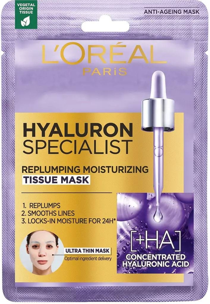 Маска для лица L'Oreal Paris Hyaluron Expert с концентрированной гиалуроновой кислотой 28 г