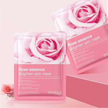 Маска для лица BIOAQUA Rose Essence Brighten Skin осветляющая с эссенцией розы 25 г фото 1
