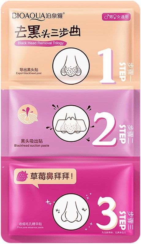 Маска BIOAQUA для очищення носа від чорних цяток 3 в 1, 3 шт. x 4.5 г
