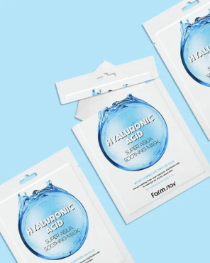 Маска для лица FarmStay Hyaluronic Acid Super Aqua Soothing Mask с гиалуроновой кислотой 25 мл фото 2
