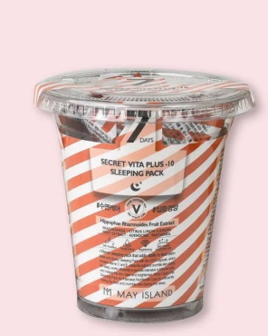 Маска для лица MAY ISLAND 7 Days Secret Vita Plus-10 Sleeping Mask Pack осветляющая 5 мл фото 1
