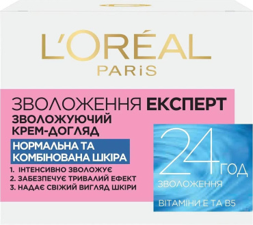Крем-догляд L'Oreal Paris Зволоження експерт денний для нормальної та комбінованої шкіри 50 мл