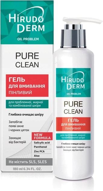 Гель для вмивання HIRUDO DERM Oil Problem Pure Clean пінливий 180 мл