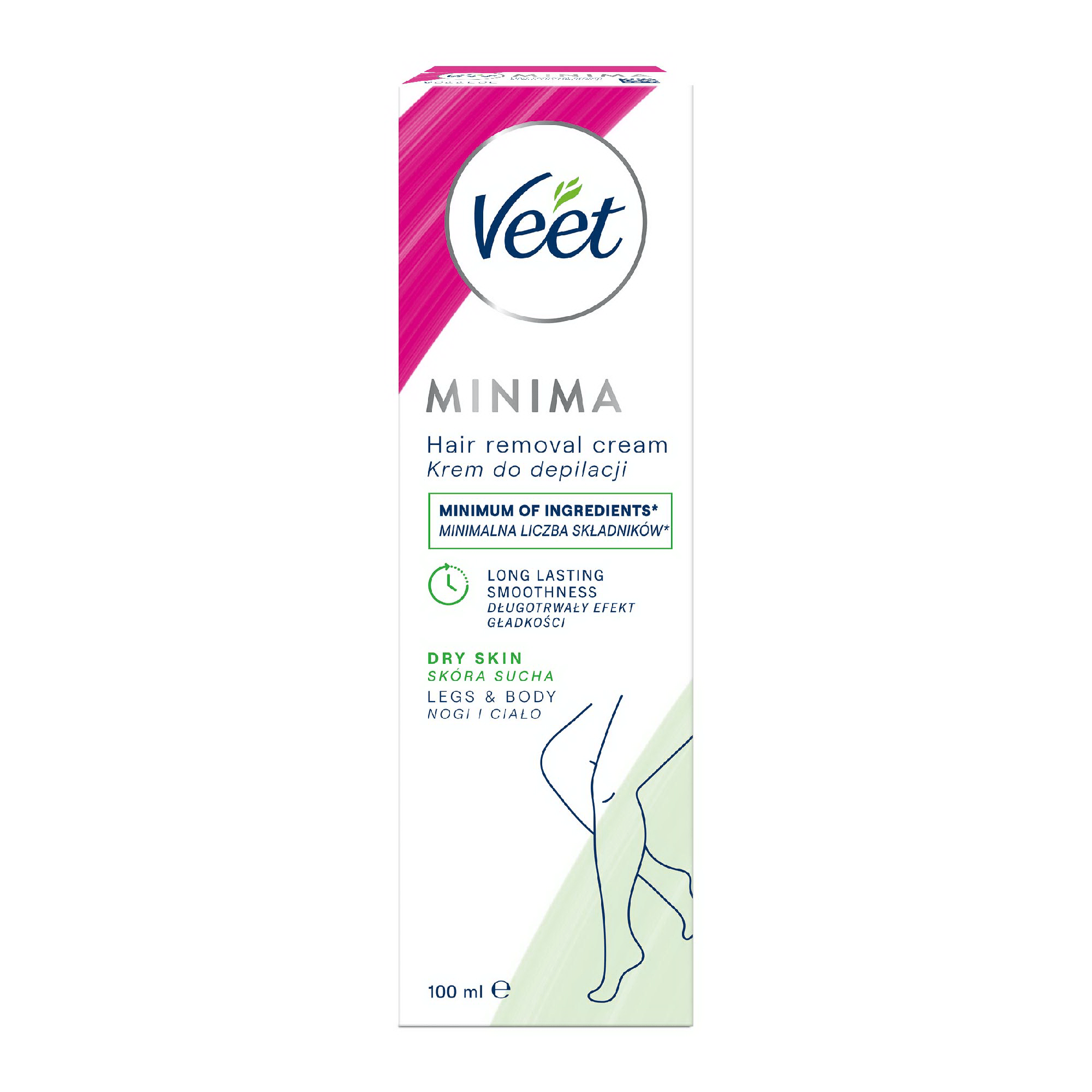 Крем для депіляції для сухої шкіри Veet MINIMA, з екстрактом огірка та листям шавлії, 100 мл — фото 1