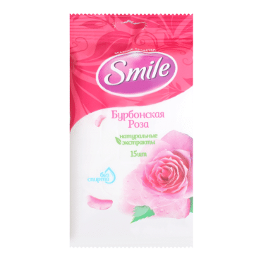 SMILE Daily Серветка волога Троянда, 15 шт