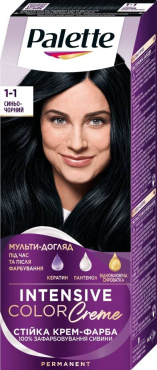Стойкая крем-краска для волос Palette Интенсивный цвет 1-1 Иссиня-черный 110 мл
