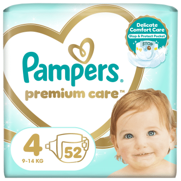 Підгузки Pampers Premium Care Розмір 4 (9-14 кг), 52 шт