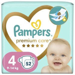 Pampers Premium подгузники Care Размер 4 (9-14 кг), 52 шт.