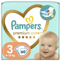 Pampers Premium Care подгузники Размер 3 (6-10 кг), 60 шт.