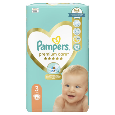 Pampers Premium Care подгузники Размер 3 (6-10 кг), 60 шт. фото 1