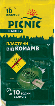 Пластини Picnic Family від комарів, 10 шт фото 1