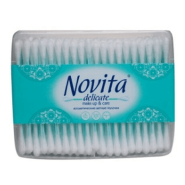 Novita Ватные палочки Delicate в квадратной коробке, 300 шт