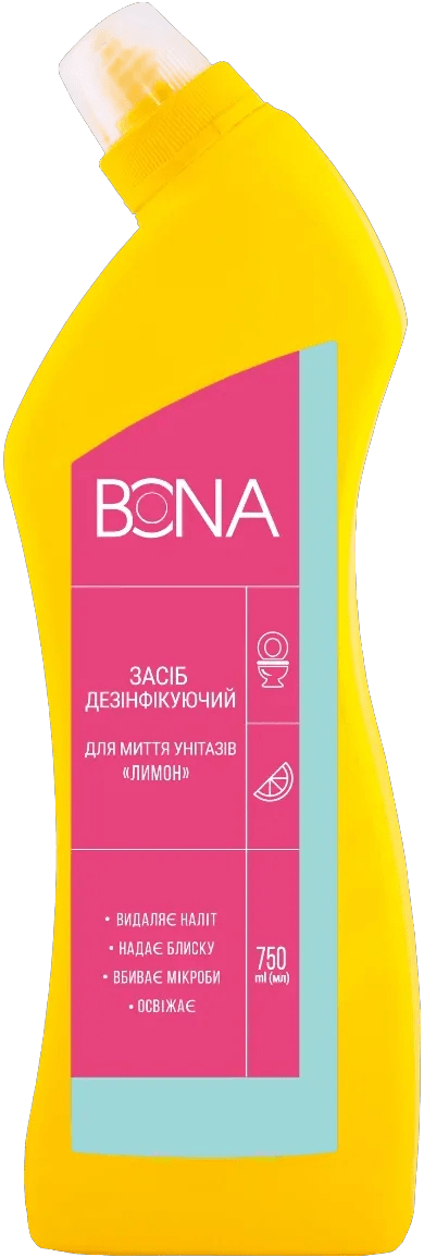 Средство дезинфицирующее Bona для мытья унитазов лимон 750 мл