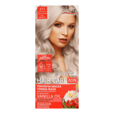 Маска для волос тонирующая Рябина Acme Color TON Oil Mask №211 Пепелясто-платиновый