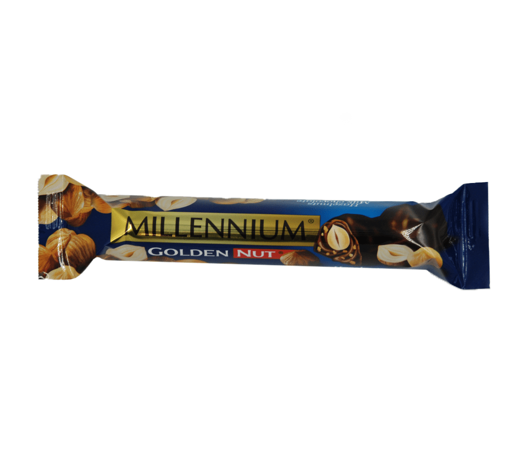 Millennium шоколад молочний Golden Nut з цілими лісовими горіхами, 40г