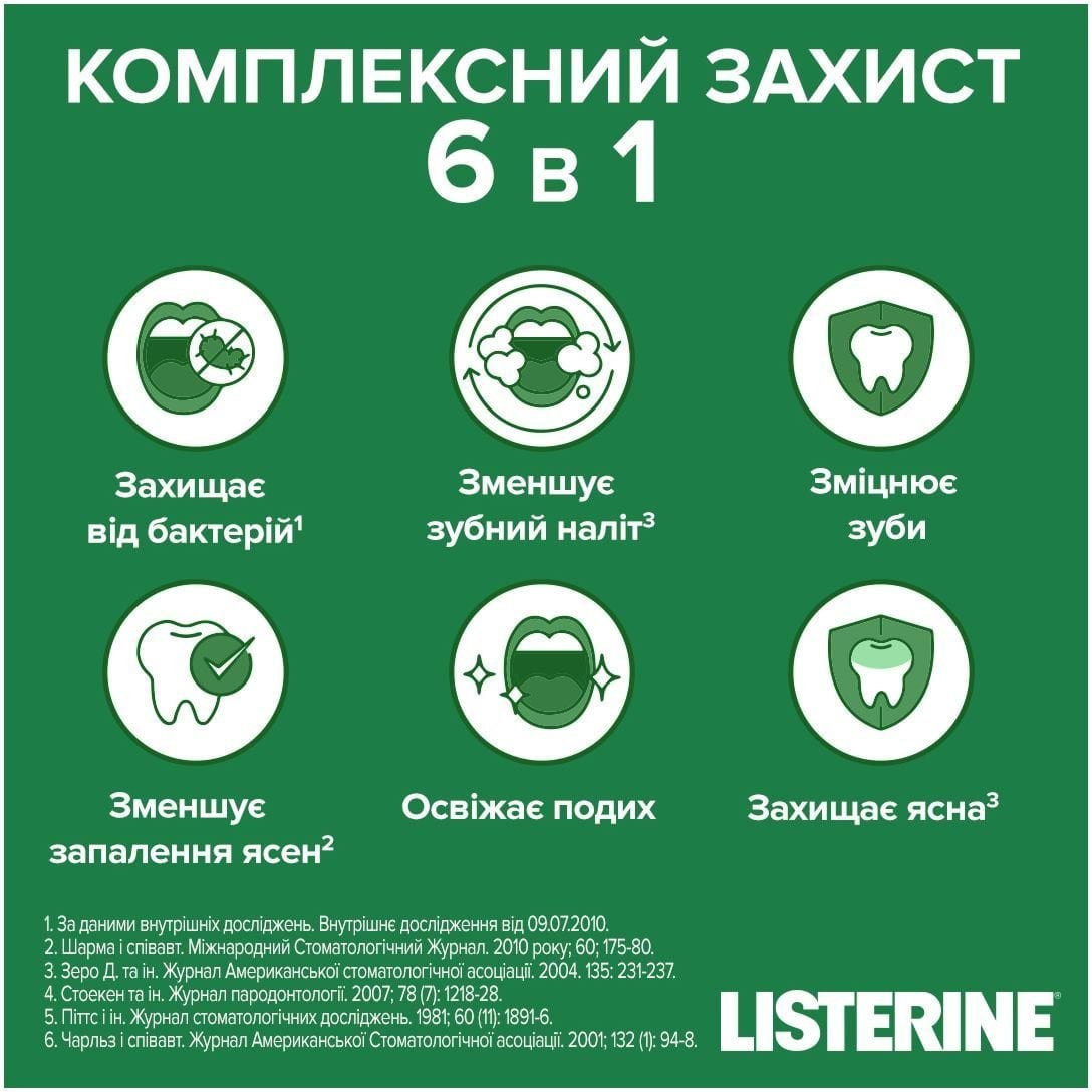 Ополаскиватель для ротовой полости Listerine Total Care Защита зубов и десен 250 мл фото 3