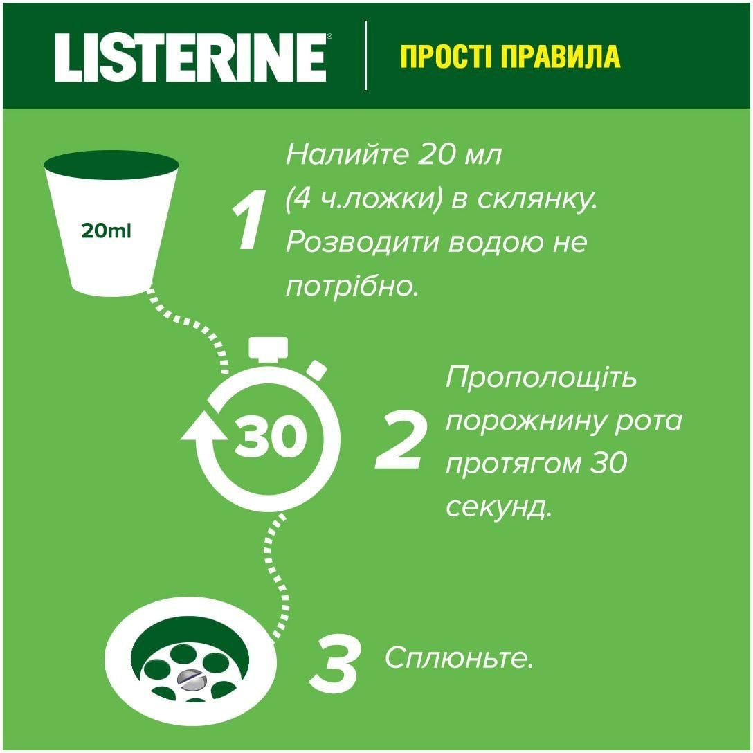 Ополаскиватель для полости рта Listerine Натуральный 500 мл фото 8