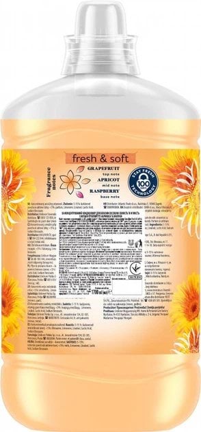 Кондиционер для белья COCCOLINO Fresh & Soft Orang rush грейпфрут абрикос и малина 1.7 л