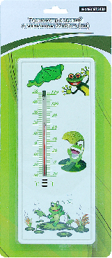Садовый термометр с рисунком лягушек 22х9 см ,1шт