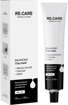 Маска для обличчя RE.CARE Balancing Clay Mask глиняна балансувальна 45 мл фото 2