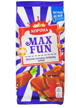 Шоколад Корона молочний з мармеладом, 38г