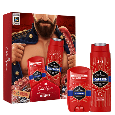 Old Spice набор Captain (дезодорант сток, 50 мл+гель для душа, 250мл+шампунь, 25 0мл)