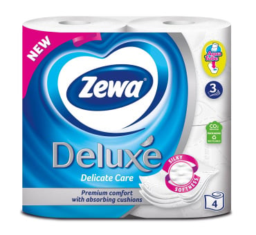 Zewa Deluxe туалетная бумага белая 3 слоя 4 рулона фото 1