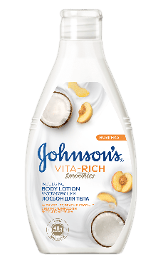 Розслаблюючий лосьйон для тіла JOHNSON’S® VITA-RICH СМУЗІ з йогуртом, кокосом та екстрактом персика 250 мл