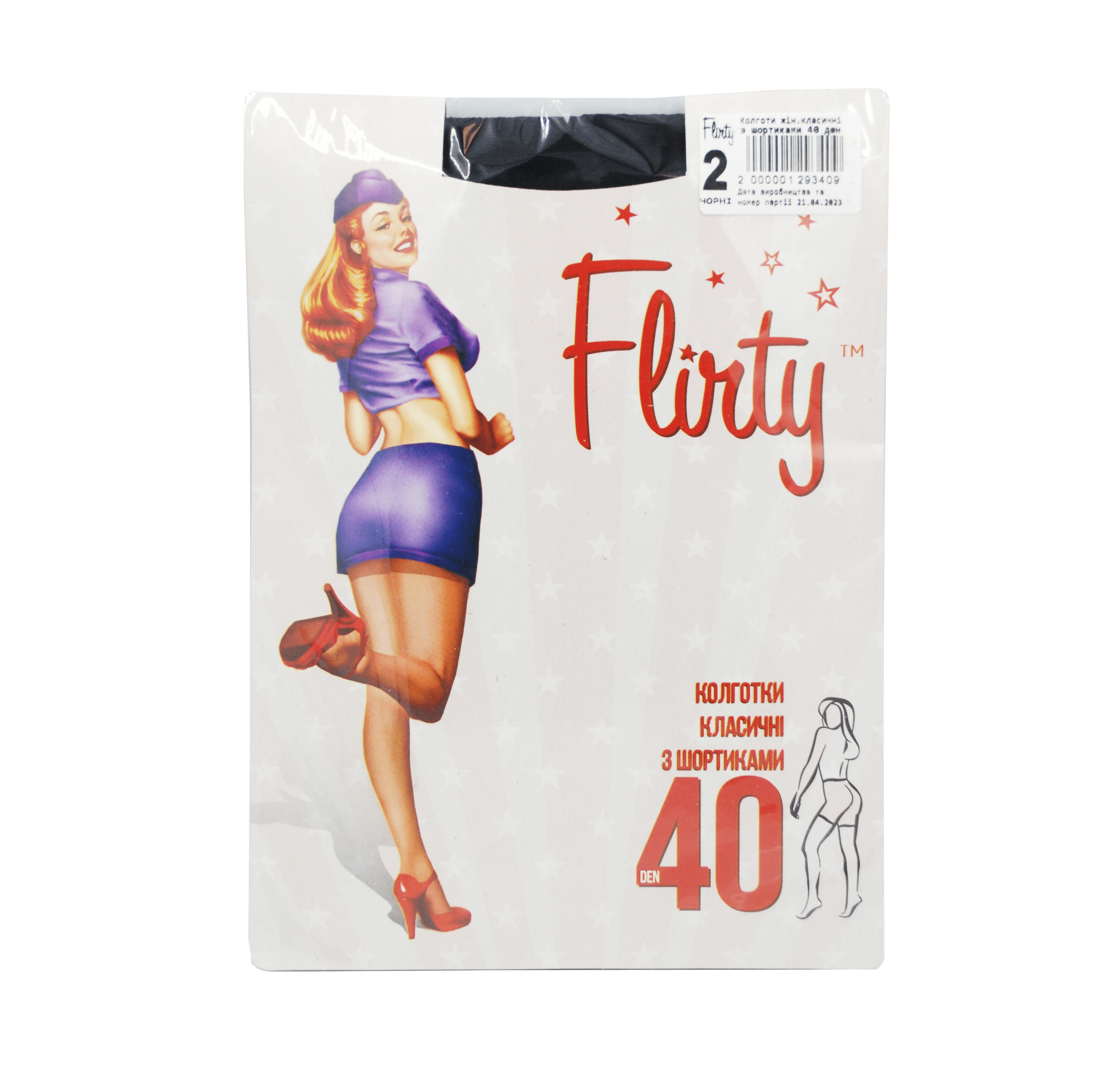 Flirty колготки женские классические с шортиками 40den nero 2