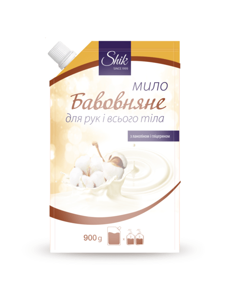 Крем-мило рідке Шик Бавовняне (дойпак), 900 мл