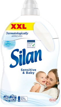 Кондиционер-ополаскиватель для белья Silan Sensitive & Baby для чувствительной и детской кожи 2.86 л