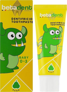 Зубная паста BETADENT Baby Pear для детей 0-3 лет 75 мл фото 1