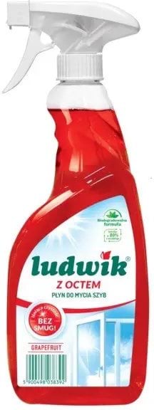 Засіб для миття скла та плитки Ludwik з оцтом та ароматом грейпфруту 600 мл
