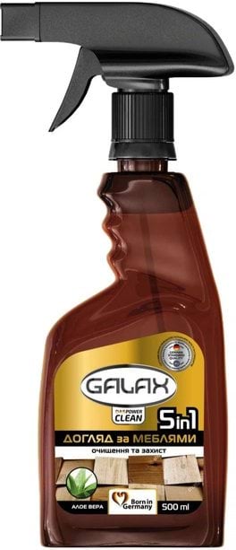 Засіб для догляду за меблями Galax das PowerClean 5 в 1 універсальний з алое вера 500 мл