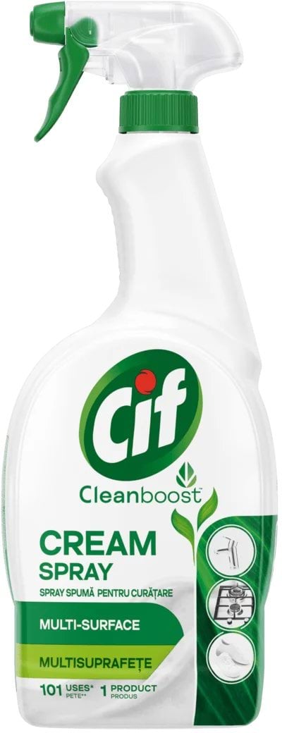 Засіб для чищення Cif Cleanboost Cream Spray крем-спрей для різних видів поверхонь 700 мл