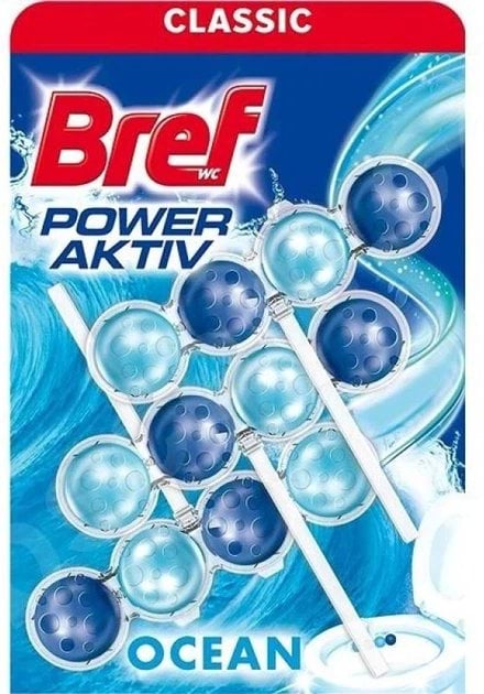 Чистящее средство Bref Power aktiv Ocean туалетный блок 4 в 1, 3 шт. x 50 г