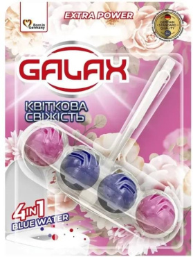 Чистящее средство Galax Extra power туалетный блок цветочная свежесть 55 г