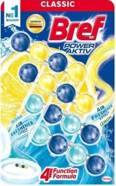 Чистящее средство Bref Power aktiv туалетный блок лимонная и океанская свежесть 4 шт. x 50 г