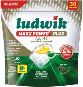 Засіб для посудомийних машин Ludwik Maxx Power капсули з ароматом лимона 30 шт.