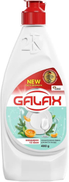 Засіб для миття посуду Galax з ароматом мандарина та хвої 950 г